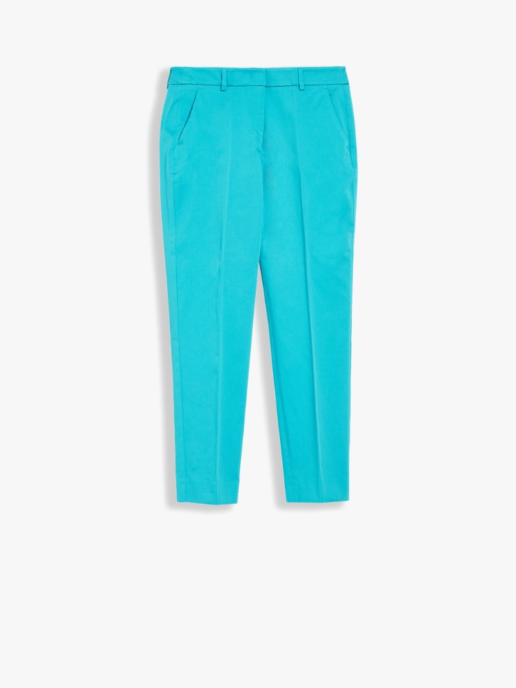 Sateen trousers, turquoise - Weekend Max Mara