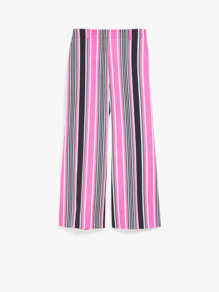 Cotton piqué trousers, fuchsia - Weekend Max Mara