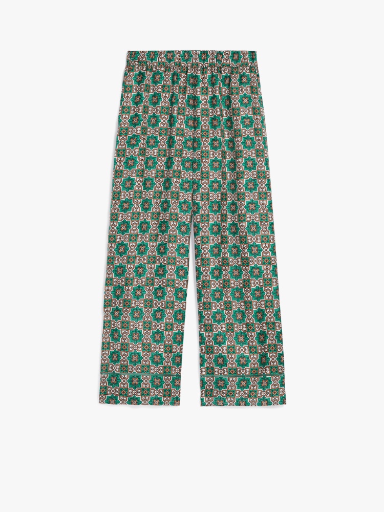 Silk twill trousers, emerald - Weekend Max Mara