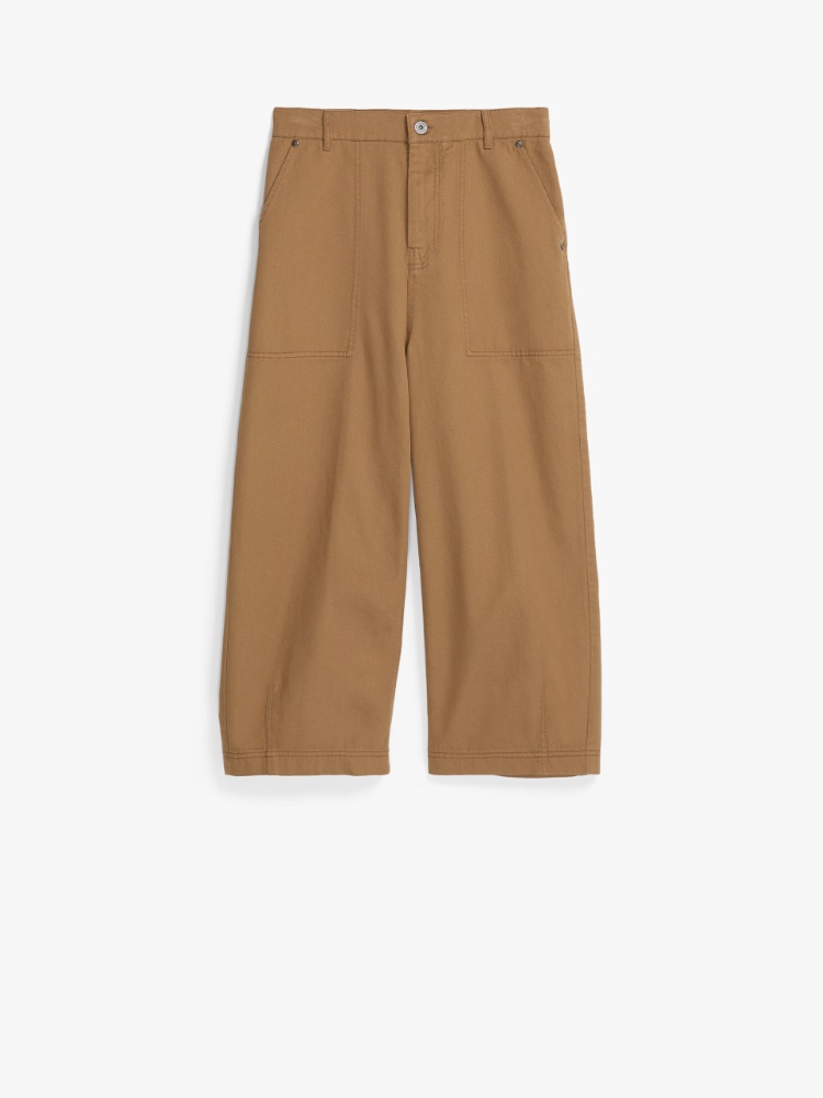 Cotton gabardine trousers, tobacco - Weekend Max Mara