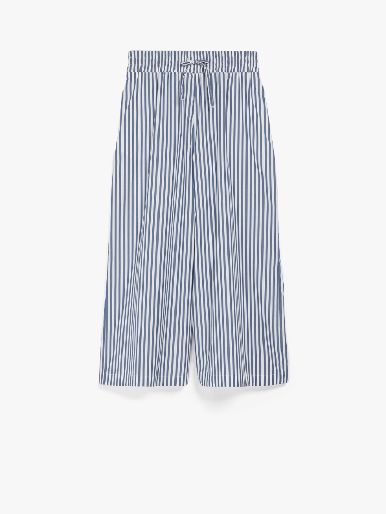 Cotton poplin trousers, navy - Weekend Max Mara