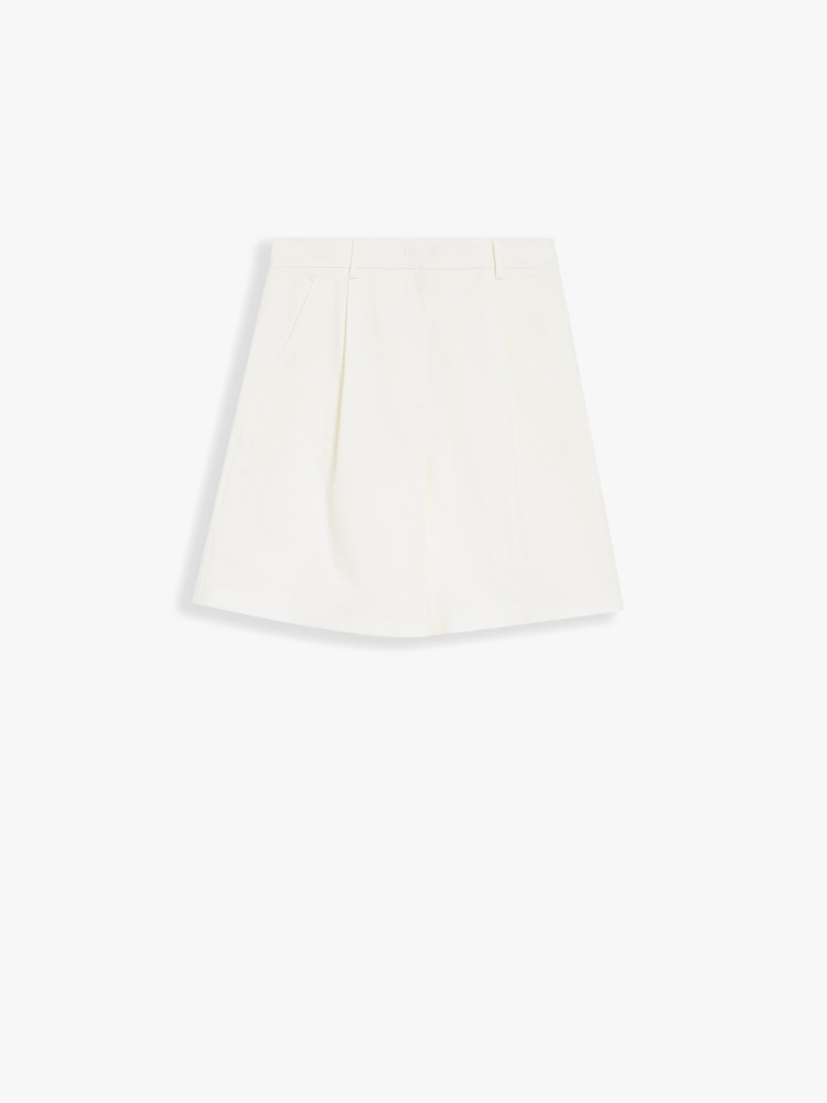 Cotton and linen shorts, white - Weekend Max Mara