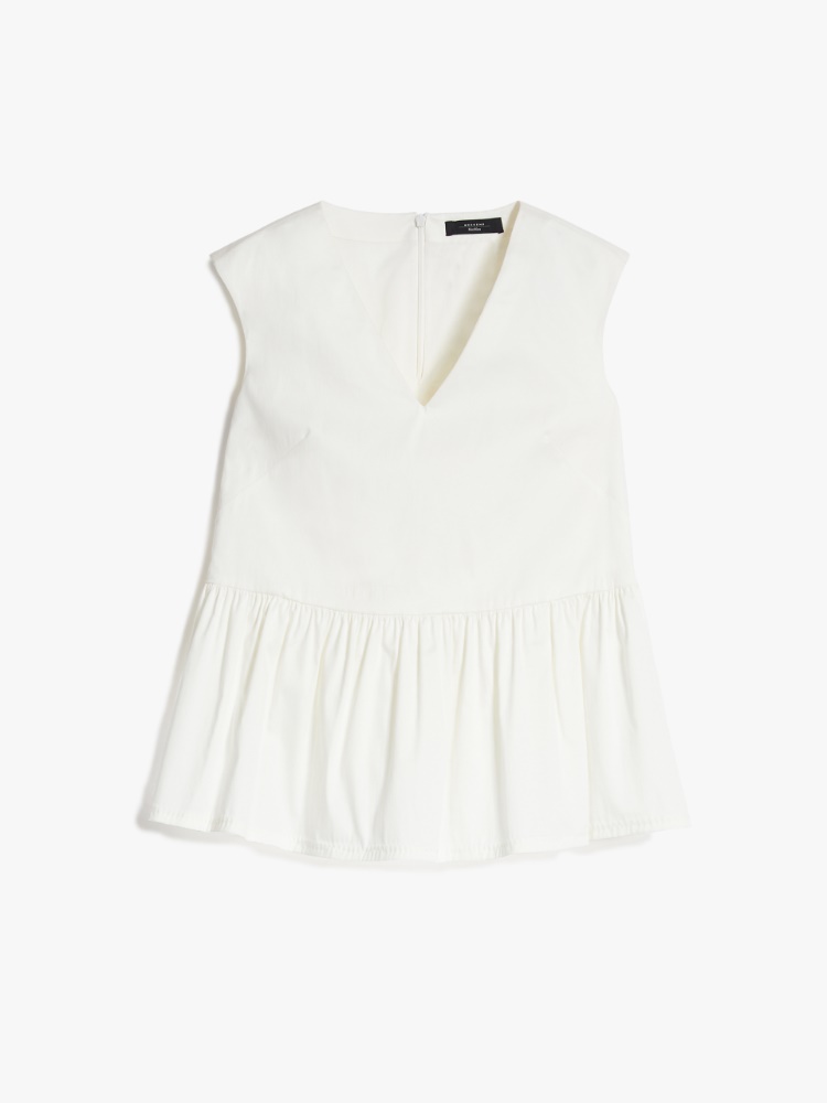 Cotton poplin top, white - Weekend Max Mara