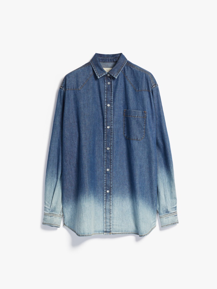 Cotton denim shirt, navy - Weekend Max Mara