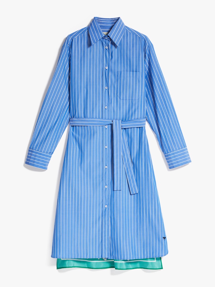 Cotton poplin shirt dress, light blue - Weekend Max Mara