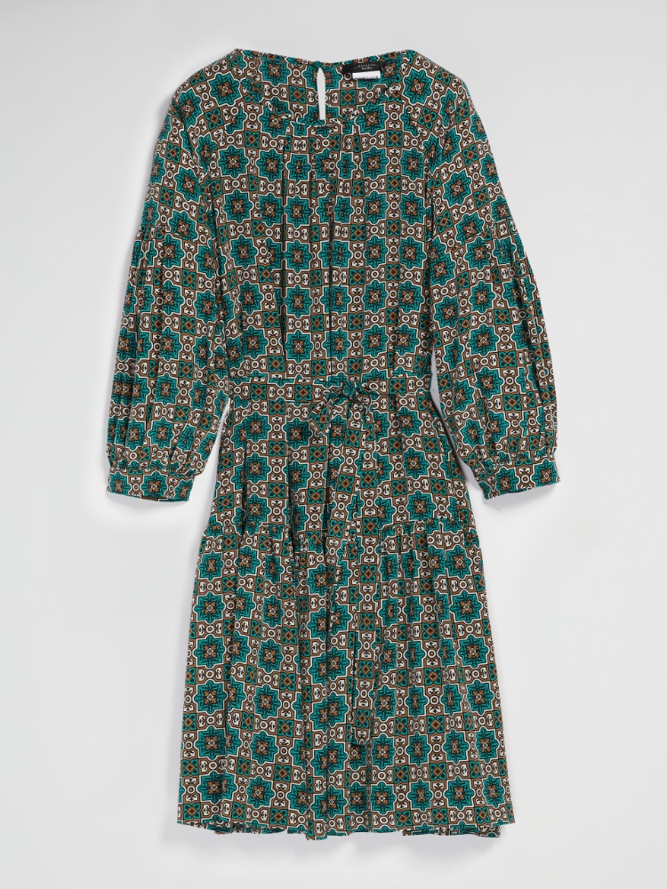 Silk crepe de chine dress, emerald - Weekend Max Mara
