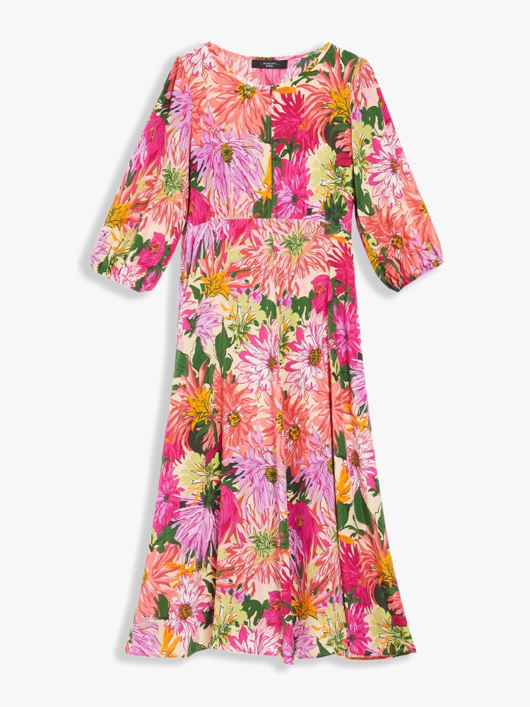 Silk crepe de chine dress, pink - Weekend Max Mara