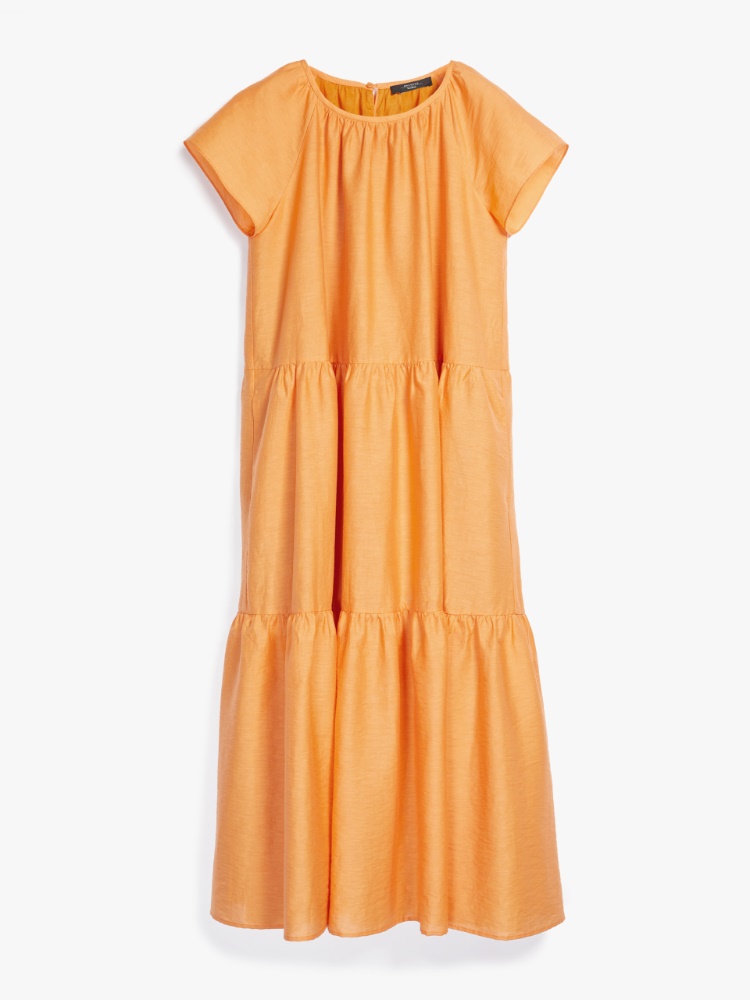 Linen and cotton canvas dress , orange - Weekend Max Mara