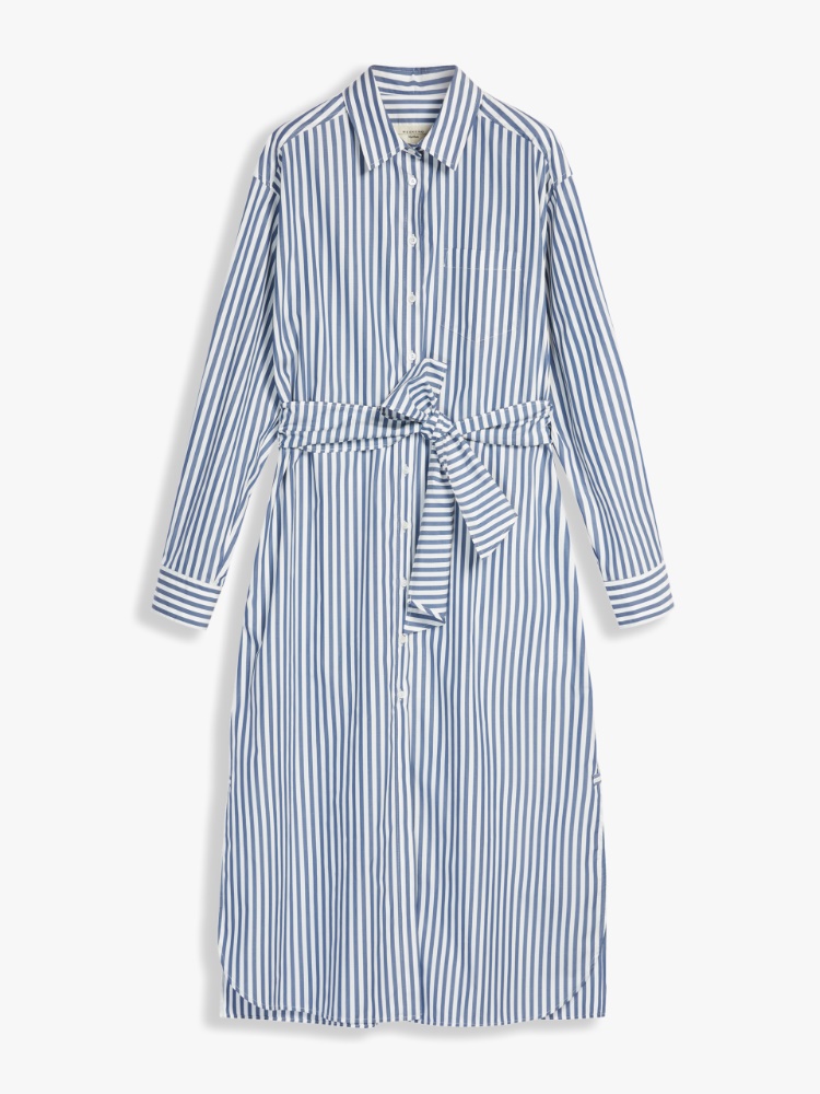 Cotton poplin shirt dress, navy - Weekend Max Mara