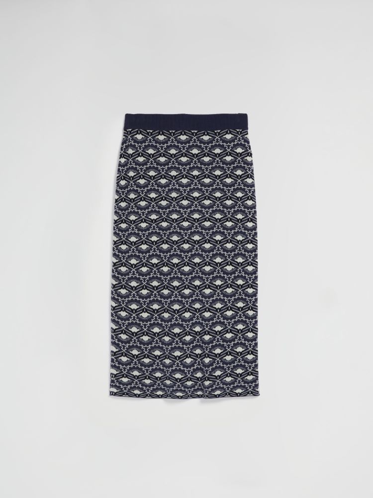 Viscose jacquard skirt, navy - Weekend Max Mara