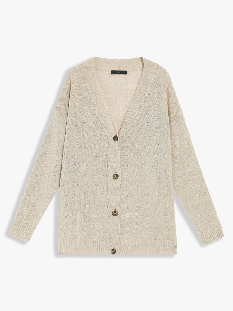 Linen yarn cardigan, sand - Weekend Max Mara