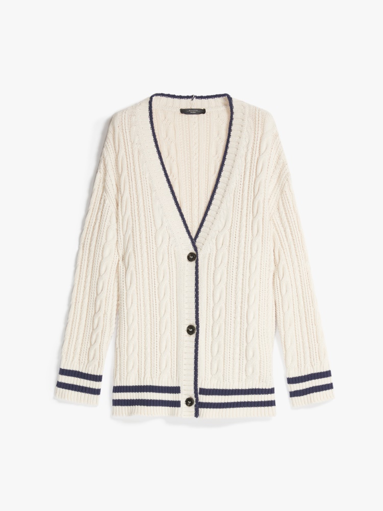 Cotton-blend cardigan, ivory - Weekend Max Mara