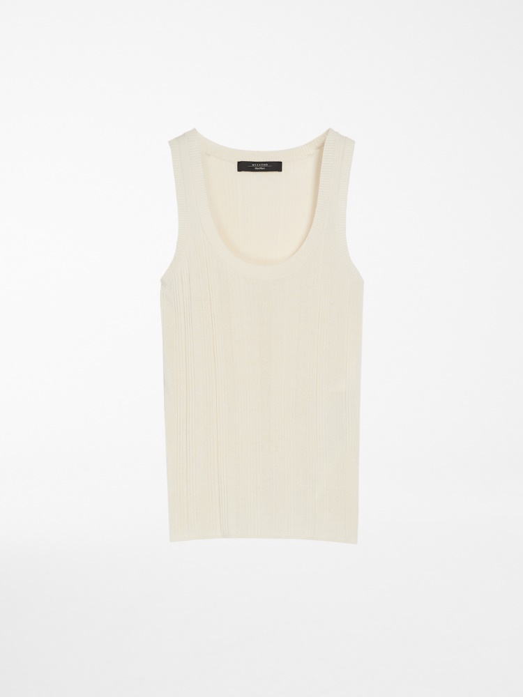 Viscose yarn top, ecru - Weekend Max Mara