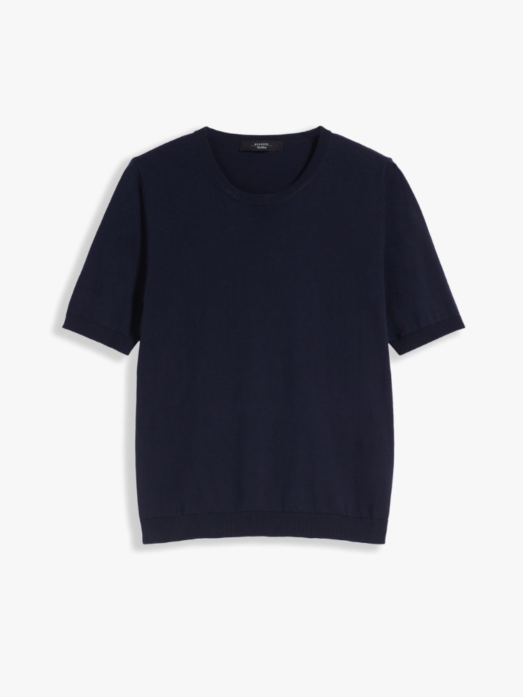 Silk and cotton sweater, navy - Weekend Max Mara