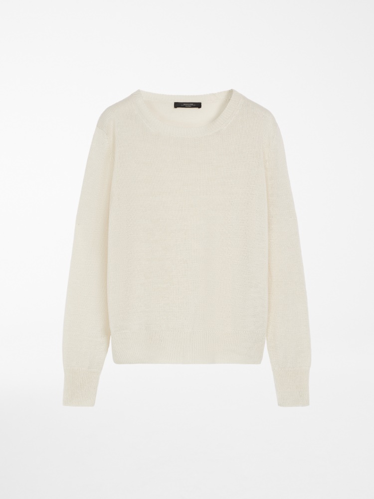 Linen yarn sweater, ecru - Weekend Max Mara