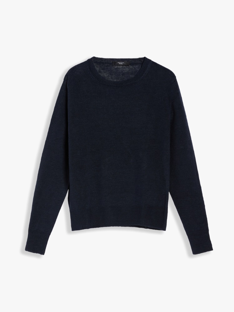 Linen yarn sweater, navy - Weekend Max Mara