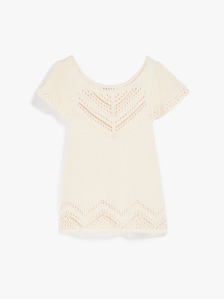 Cotton yarn top, ecru - Weekend Max Mara