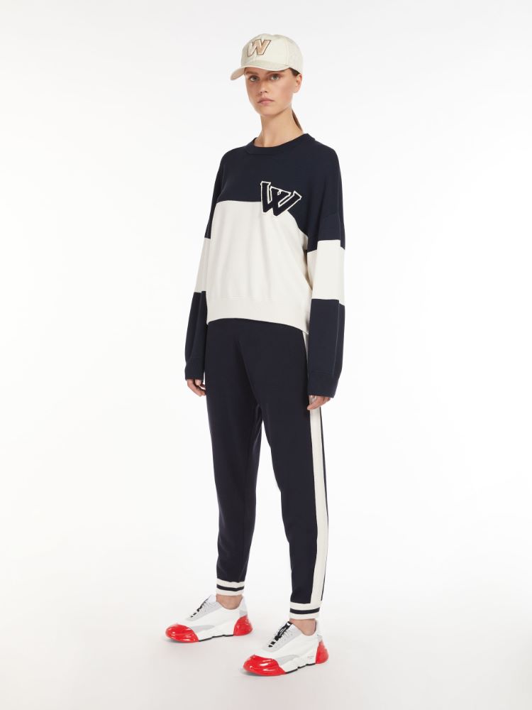 Weekend T Max Mara TONICO Navy V Necked Sweater 5366141 010