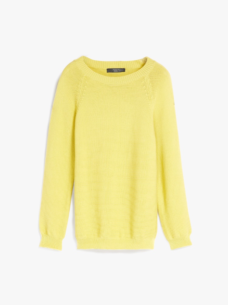 Cotton cordonnet sweater, lemon - Weekend Max Mara