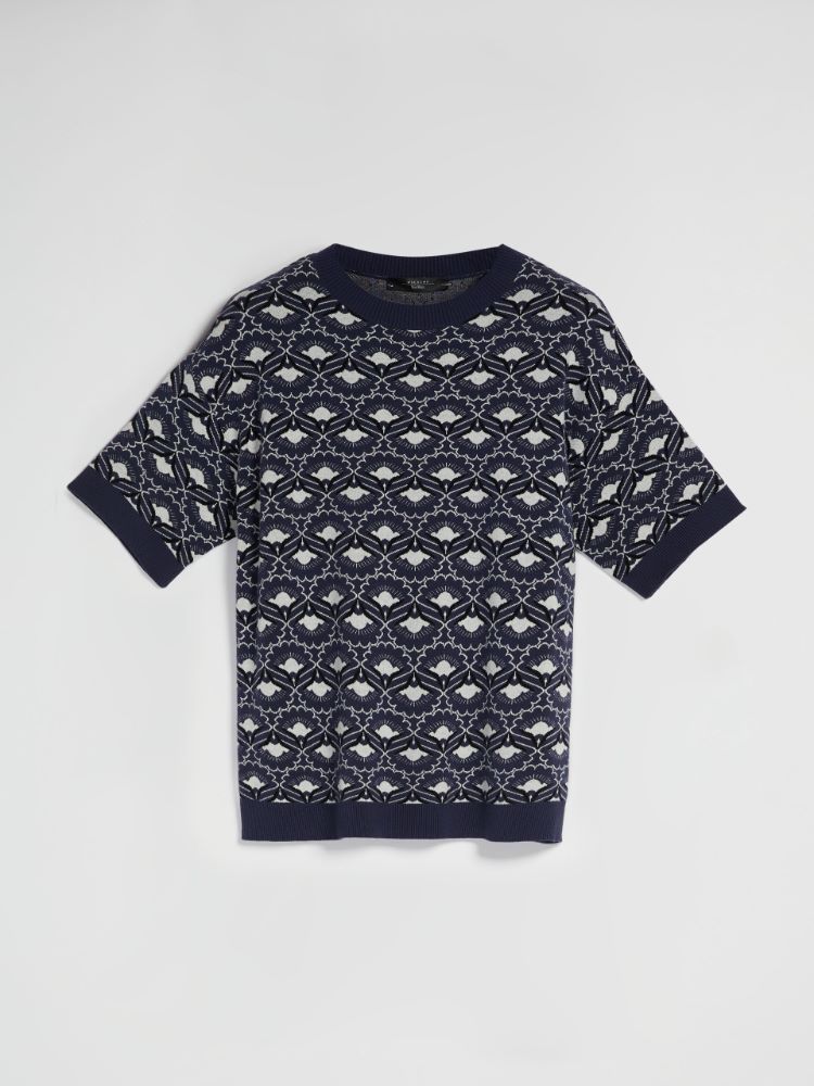 Jacquard viscose sweater, navy - Weekend Max Mara