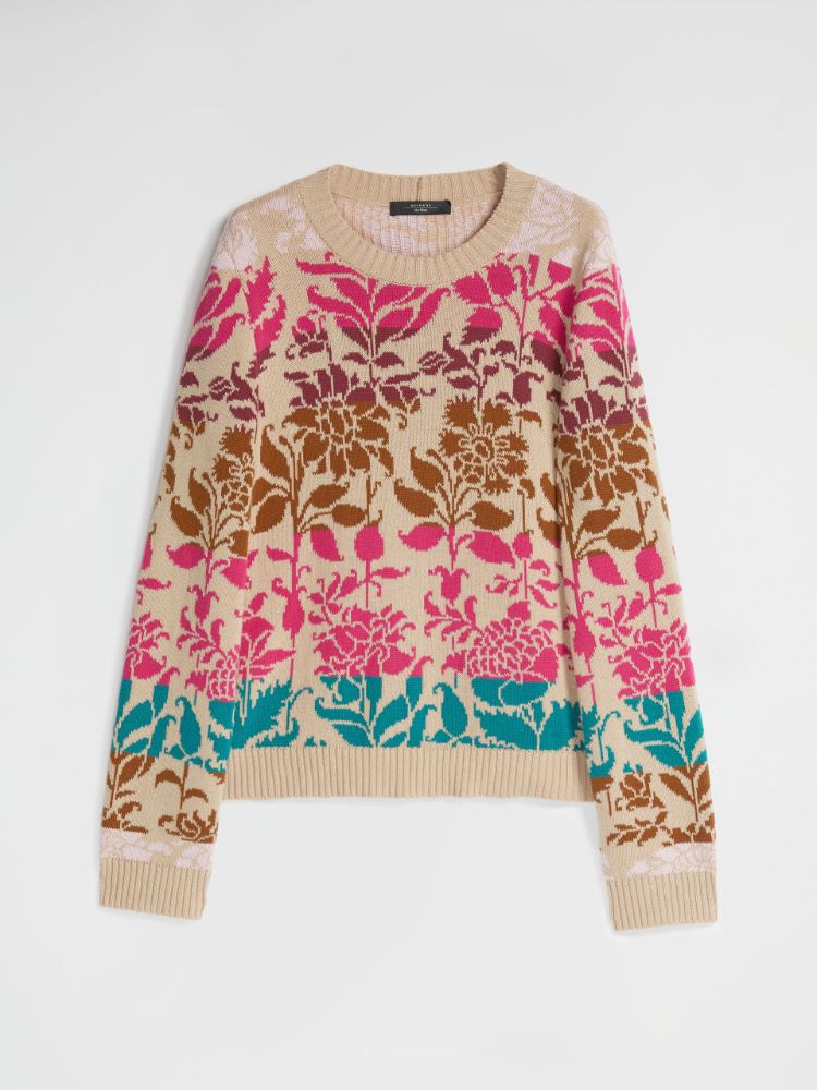 Jacquard-knit cotton sweater, honey - Weekend Max Mara