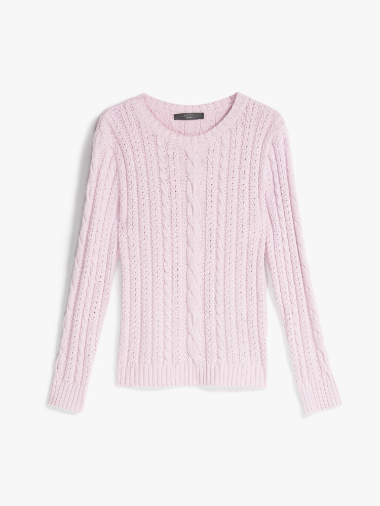 Cotton-blend cordonnet sweater, quartz - Weekend Max Mara