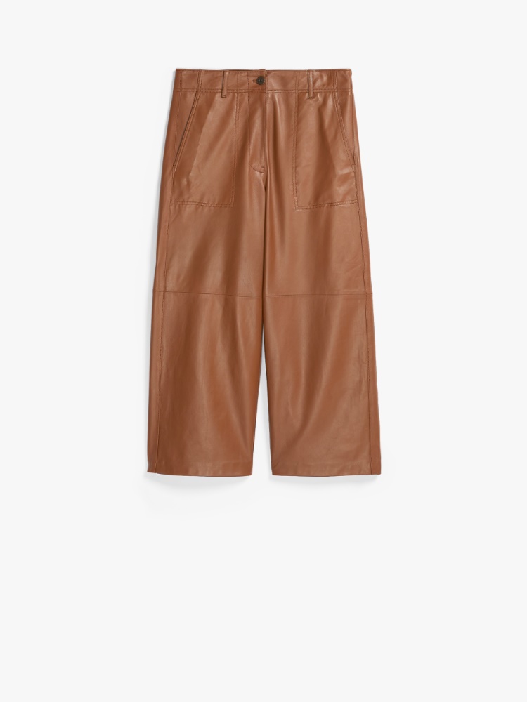 Nappa leather trousers, tobacco - Weekend Max Mara