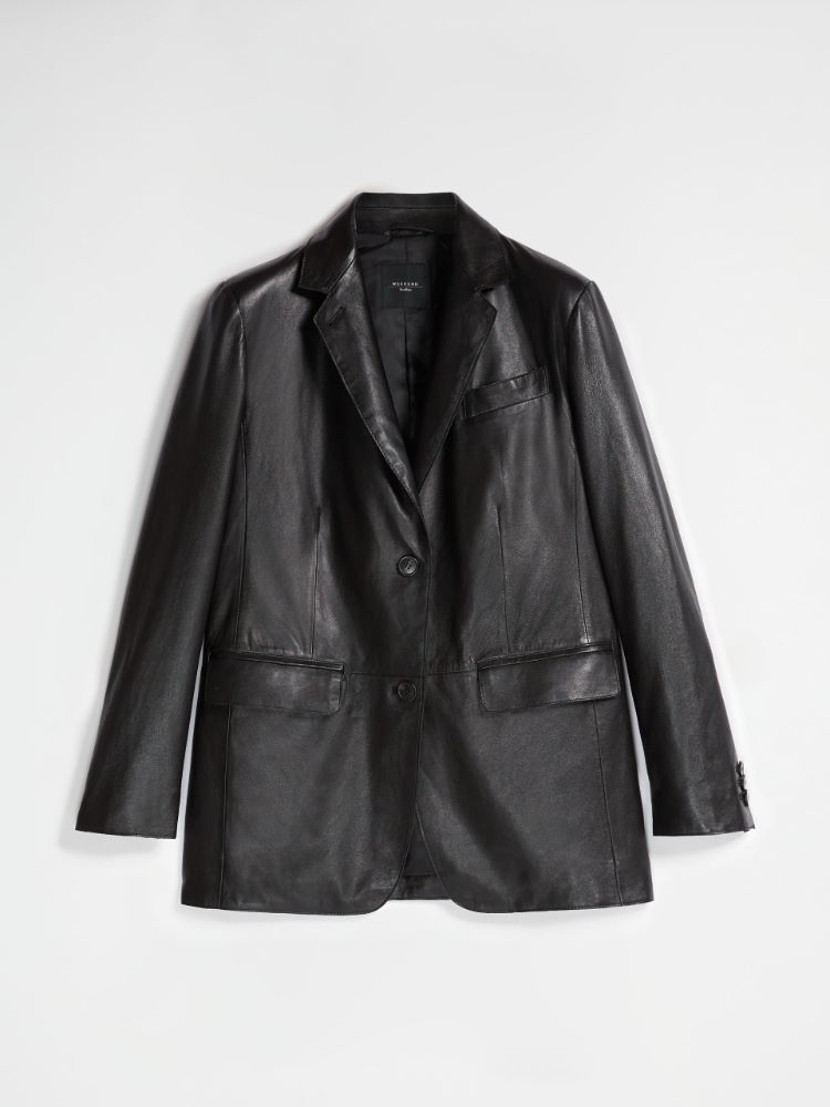 Nappa leather blazer, black - Weekend Max Mara