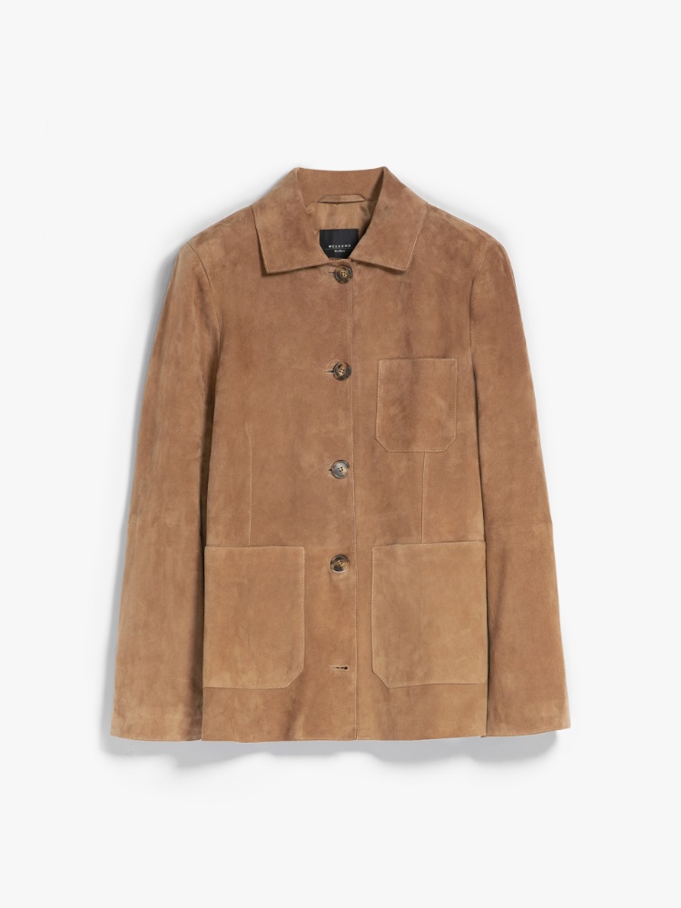 Leather jacket , mud - Weekend Max Mara