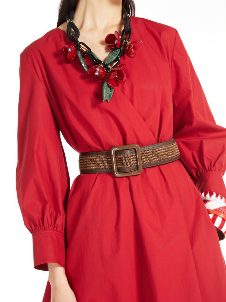 Raffia and leather belt, tobacco - Weekend Max Mara