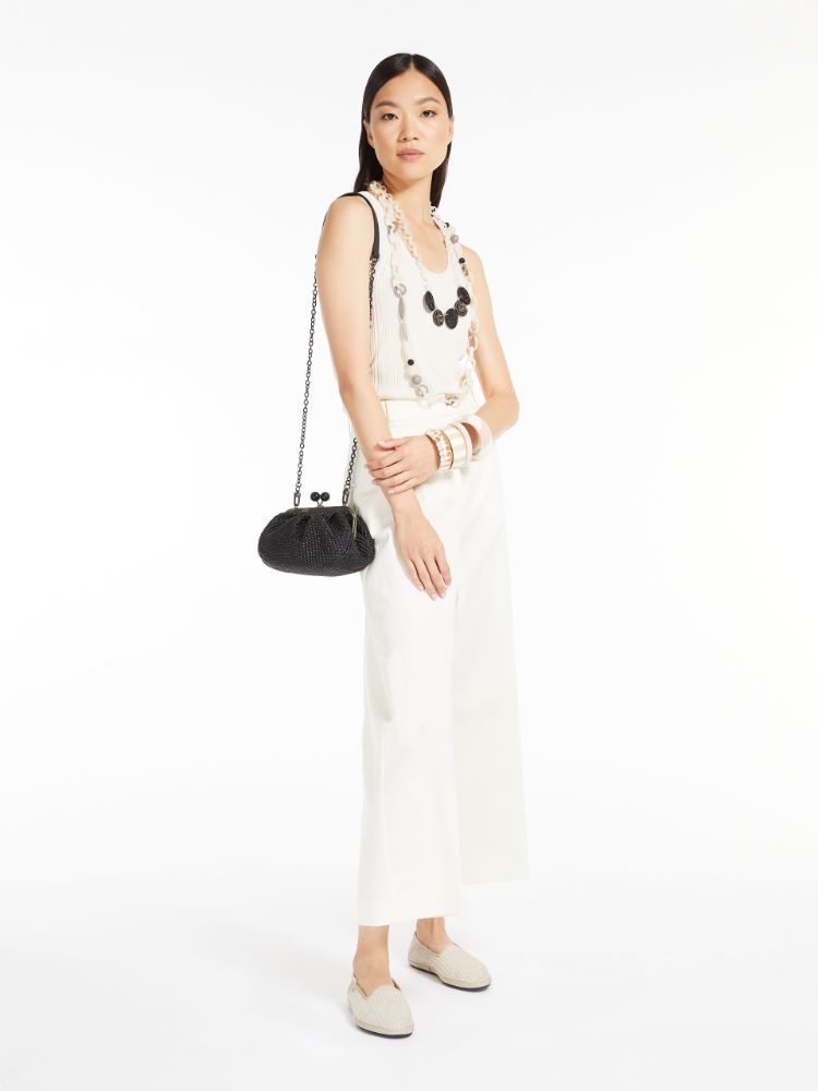 Small raffia Pasticcino Bag, black - Weekend Max Mara