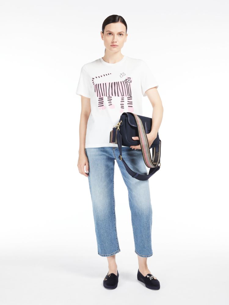 Canvas and leather shoulder bag, ultramarine - Weekend Max Mara