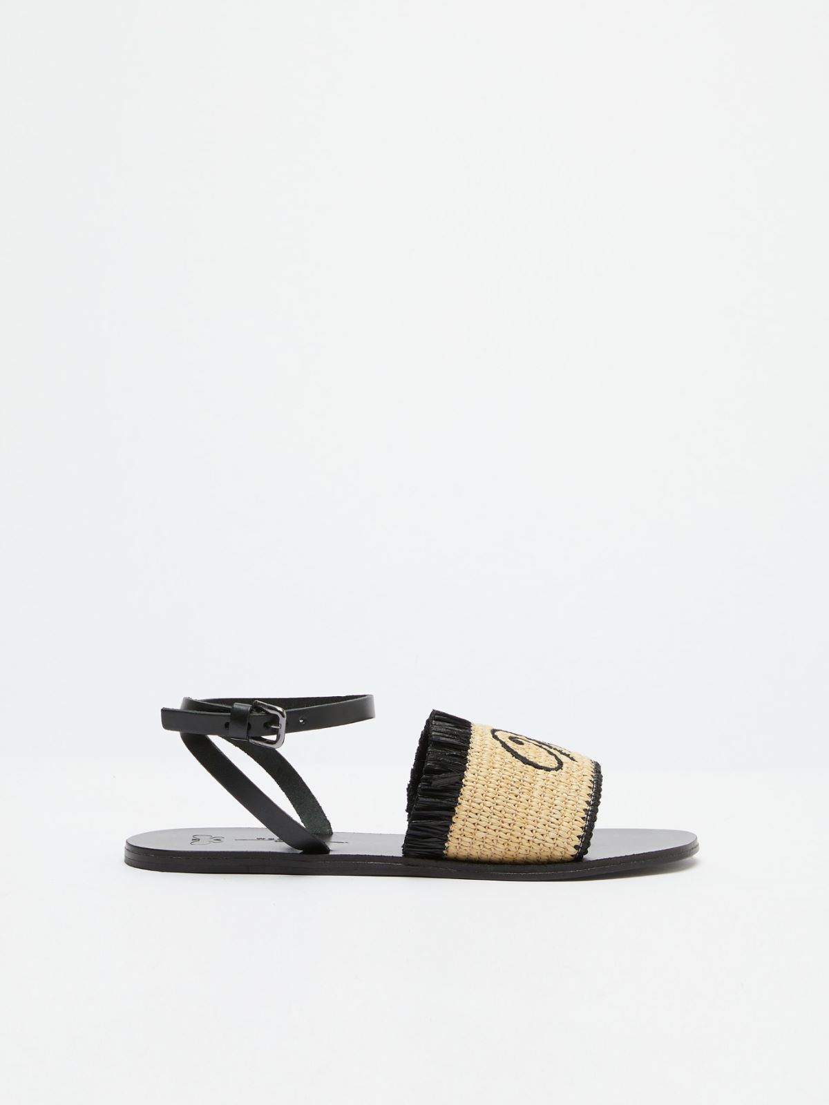 fendi straw sandals