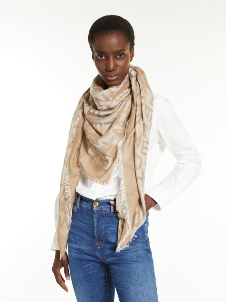 Oversized cotton and wool yoke, tobacco - Weekend Max Mara