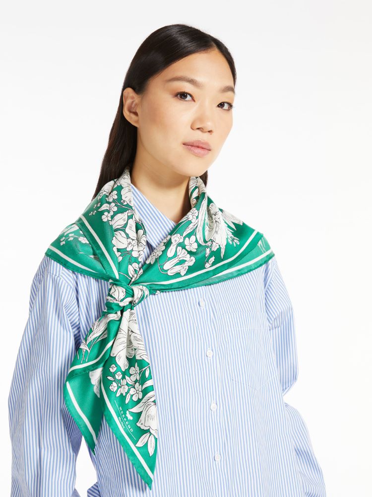 Cotton maxi scarf, green - Weekend Max Mara
