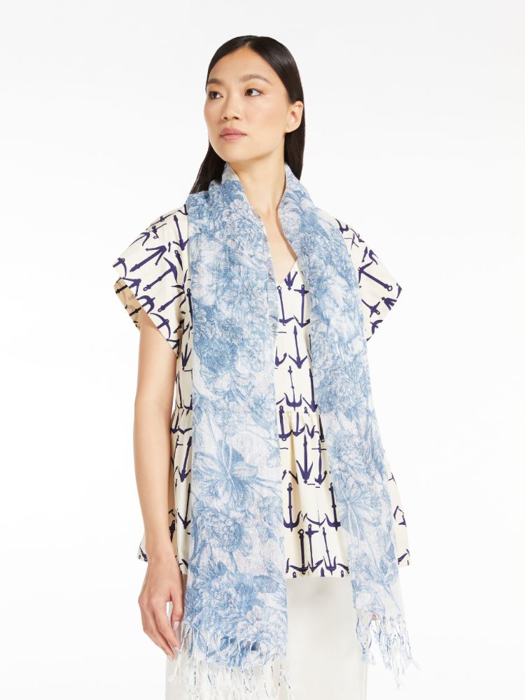 Linen stole, cornflower blue - Weekend Max Mara