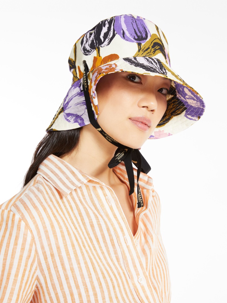 Printed faille bucket hat, purple - Weekend Max Mara