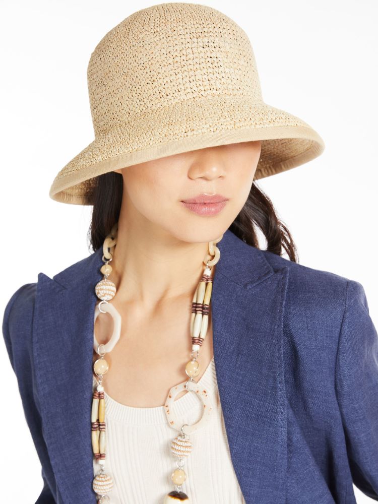 Raffia cloche hat, white - Weekend Max Mara