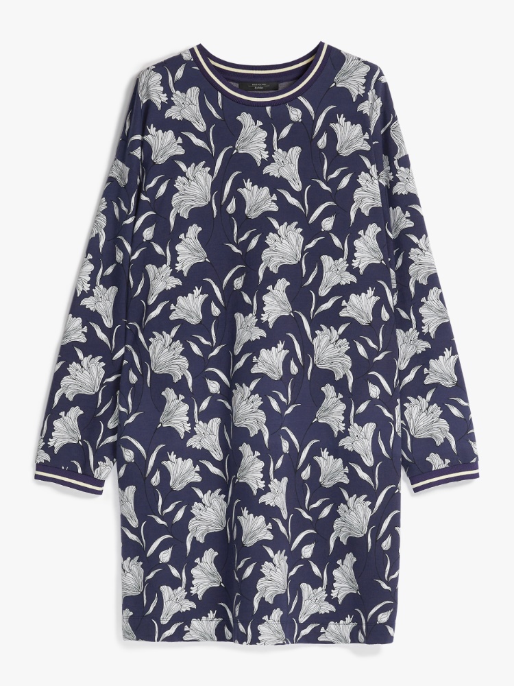 Cotton jersey dress, navy - Weekend Max Mara