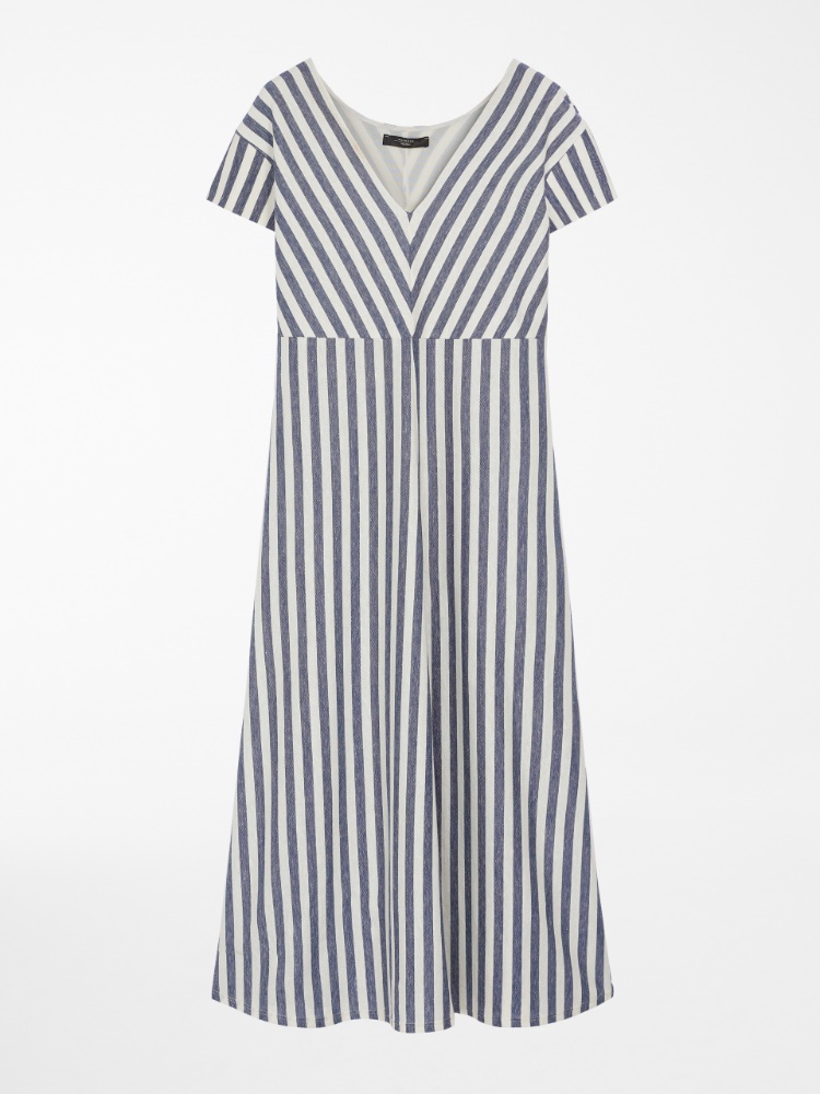 Cotton and linen jersey dress, navy - Weekend Max Mara
