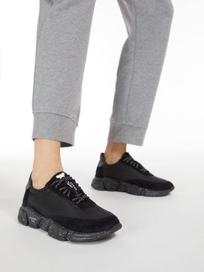 Leather, nylon and suede sneakers, black - Weekend Max Mara