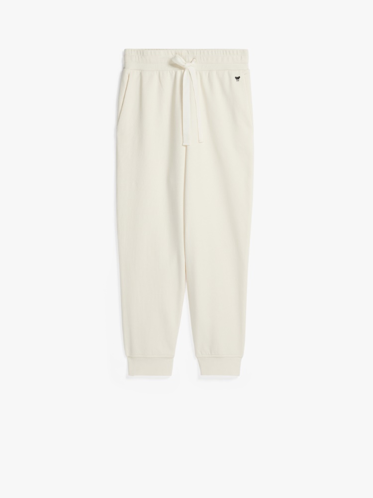 Cotton jersey joggers, ivory - Weekend Max Mara