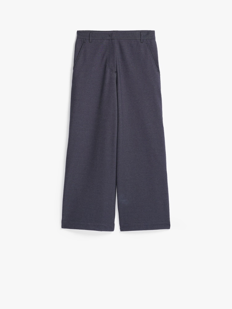 Cotton jersey trousers, navy - Weekend Max Mara