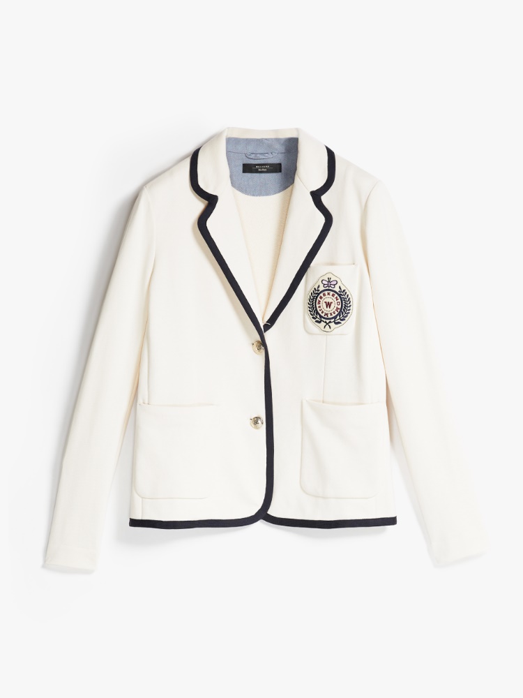 Cotton jersey blazer, ivory - Weekend Max Mara