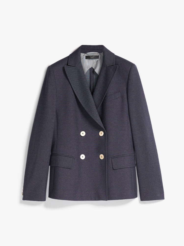 Cotton jersey blazer, navy - Weekend Max Mara