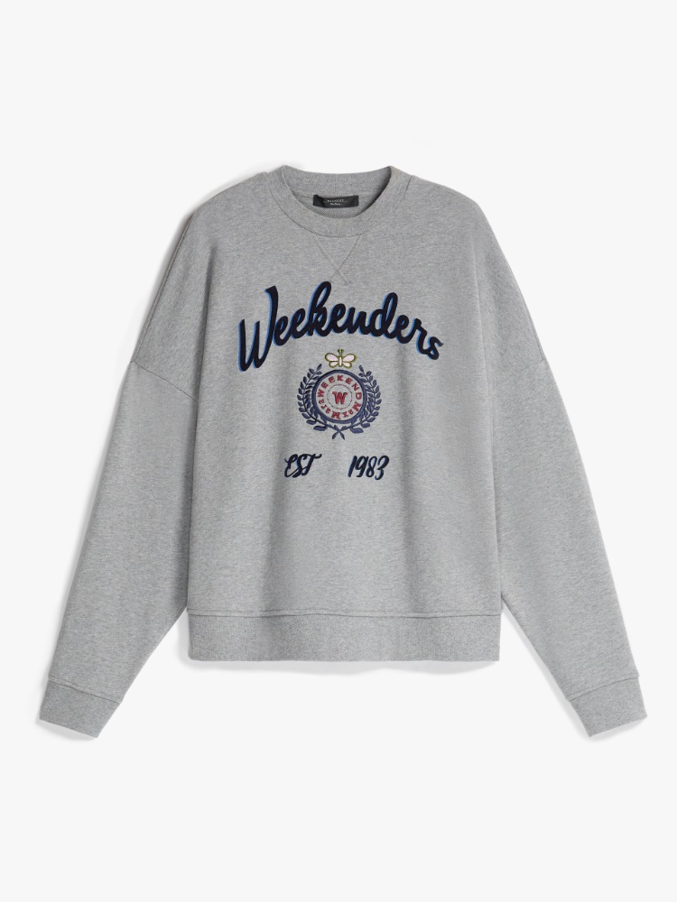 Cotton jersey sweatshirt, light grey - Weekend Max Mara