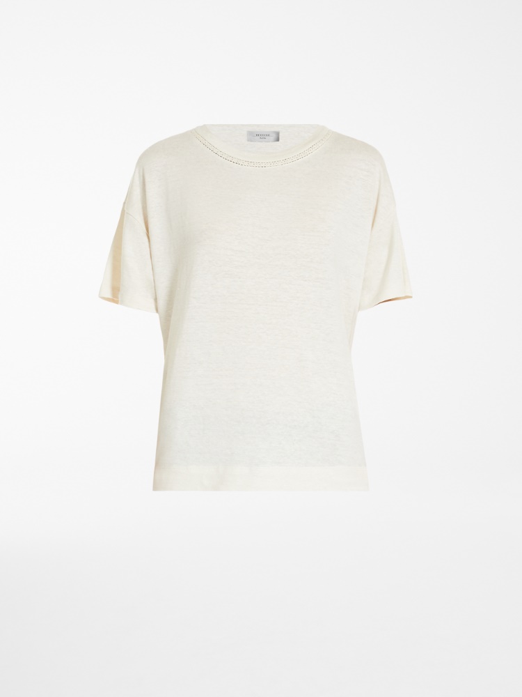 Linen jersey blouse , ecru - Weekend Max Mara