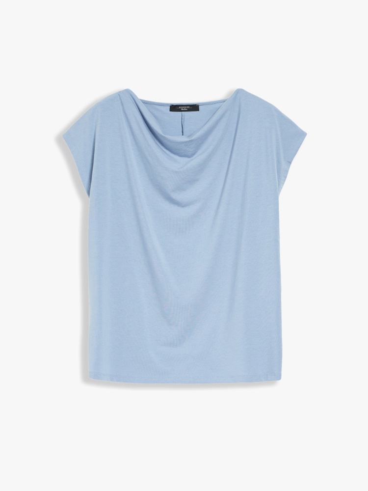 Cotton jersey T-shirt, sky blue - Weekend Max Mara