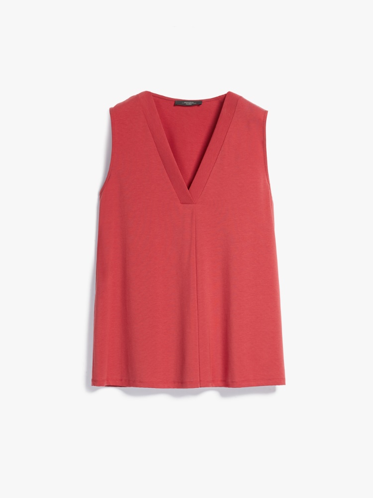 Cotton jersey blouse, cherry - Weekend Max Mara