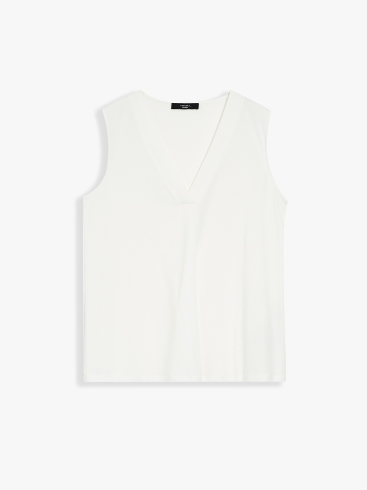 Cotton jersey blouse, white - Weekend Max Mara